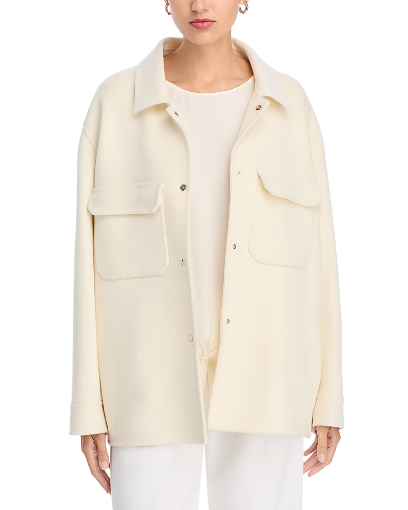 Herno Resort Shacket In Double Faced Pure Wool In White