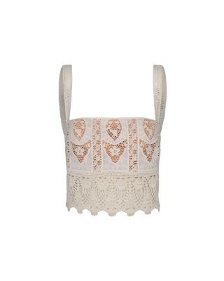 Casablanca Scalloped Lace Top