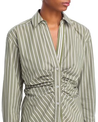 Devra Stripe Center Ruched Shirt