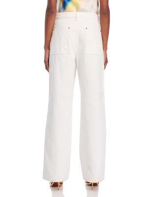 Rae Mid Rise Loose Fit Jeans in White 