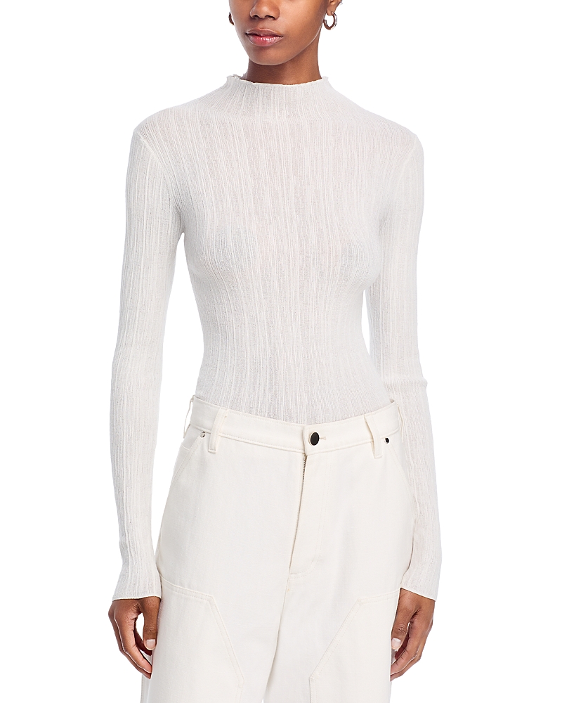 A.l.c A. L.c. Hugh Mock Neck Long Sleeve Top In White