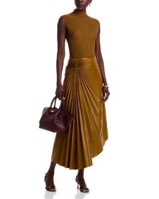 スカート Herlipto vegan leather jumper dress Cactus Vegan Leather Dress With Asymmetric Hem