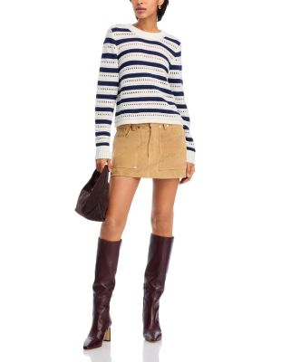 Stripe Pointelle Crewneck Sweater - Exclusive