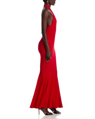 Cross Halter Fishtail Gown
