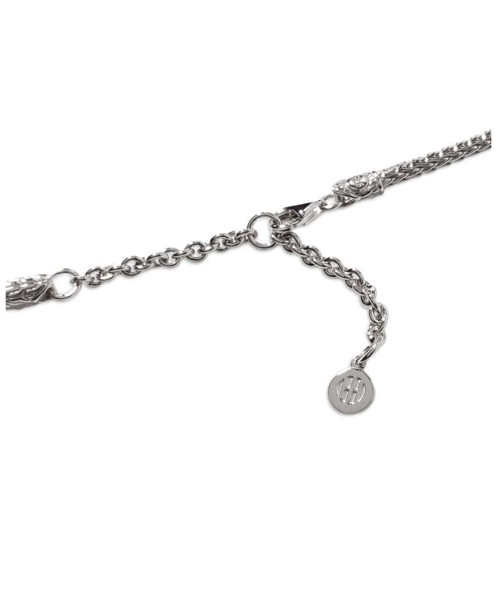 Sterling Silver Diamond Pavé Carved Chain Necklace, 16-18"