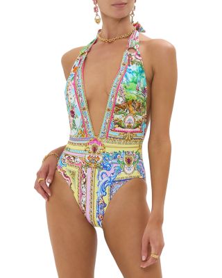 Plunge Halter One Piece Swimsuit