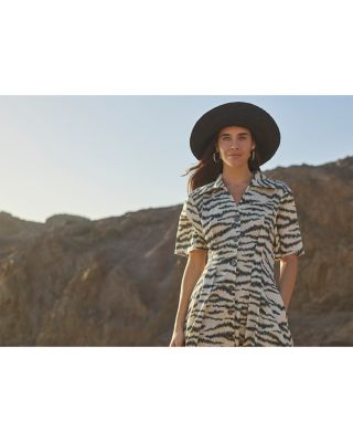 Feathered Tiger Midi Dress