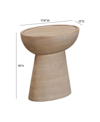  Eclipse Textured Faux Travertine Indoor / Outdoor Side Table