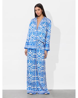 Kiva Printed Oversized Pajama Shirt