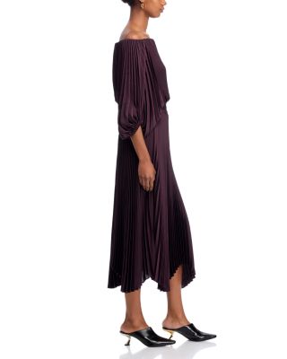Sienna Pleated Off-the-Shoulder Dress