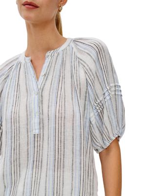 Shoshanna Stripe Puff Sleeve Top