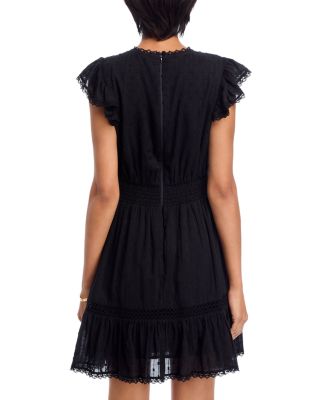 Lace Inset Flutter Mini Dress- Exclusive