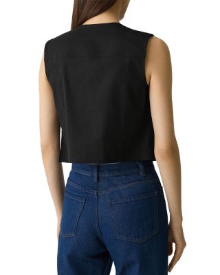 Fitted Sleeveless Linen Vest