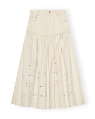 Broderie Anglaise Denim Skirt