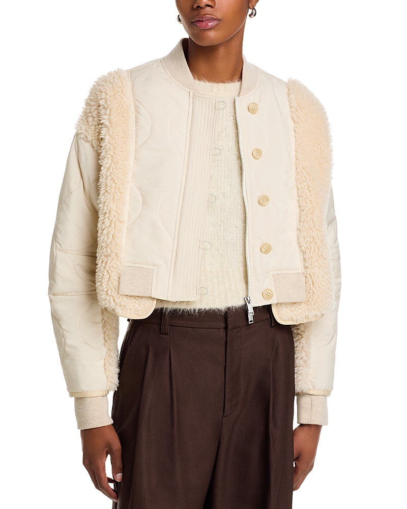 3.1 Phillip Lim Cropped Jacket With Sherpa Combo In Neutral
