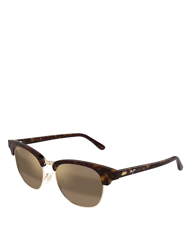 Maui Jim Holomua 52mm Polarized Wraparound Sunglasses In Brown