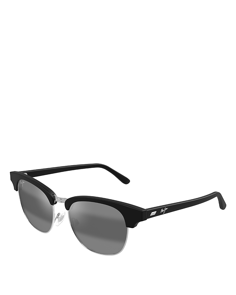 Maui Jim Holomua 52mm Polarized Wraparound Sunglasses In Black