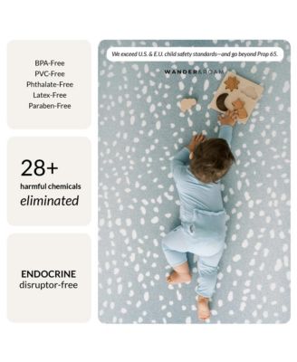  Reversible Baby Playmat - Antelope + Stripe Design – Soft, Non-Toxic Foam – Waterproof, Easy to Clean