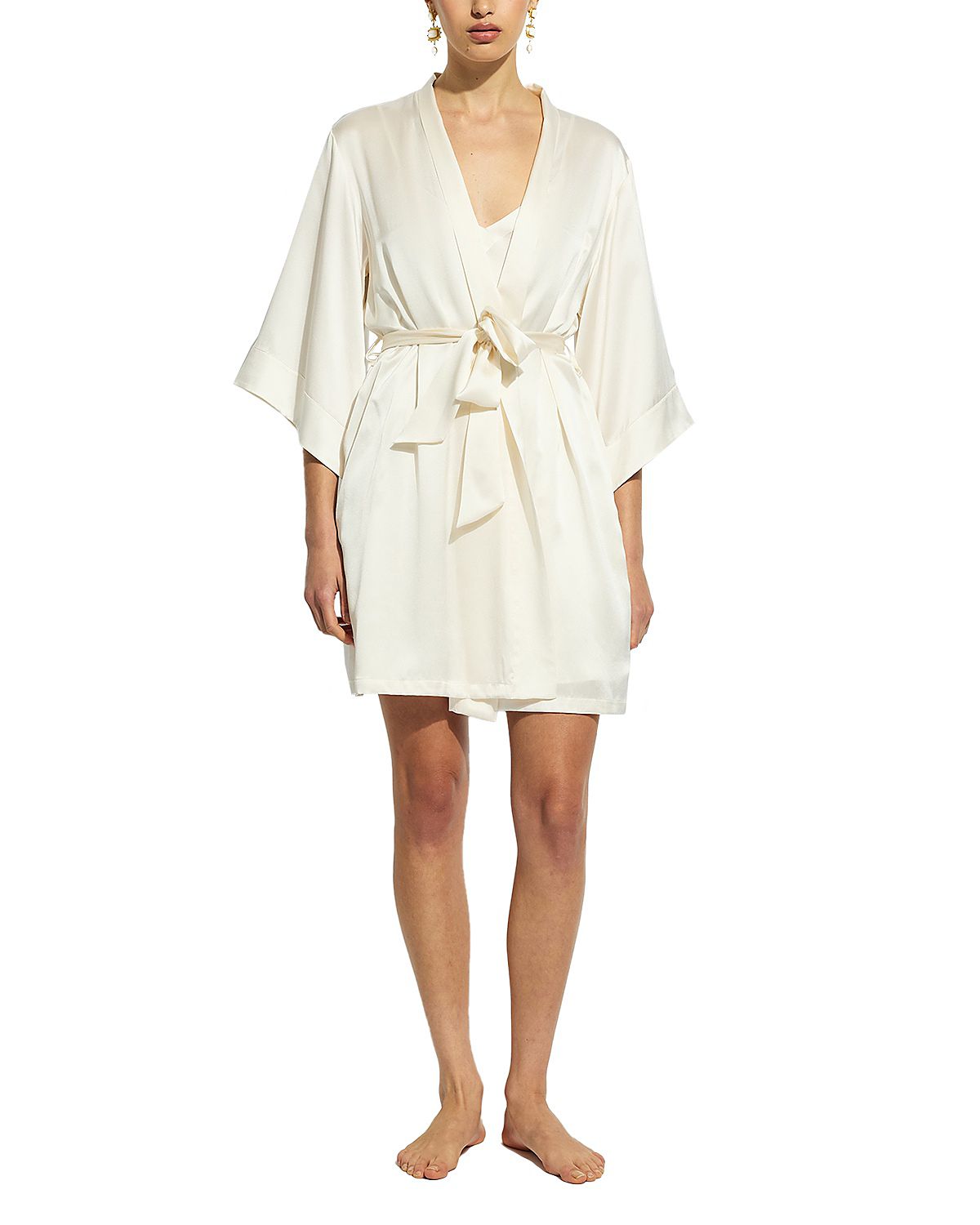 Ginia Silk Wrap Gown Robe