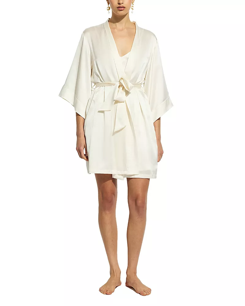 Ginia Silk Wrap Gown Robe