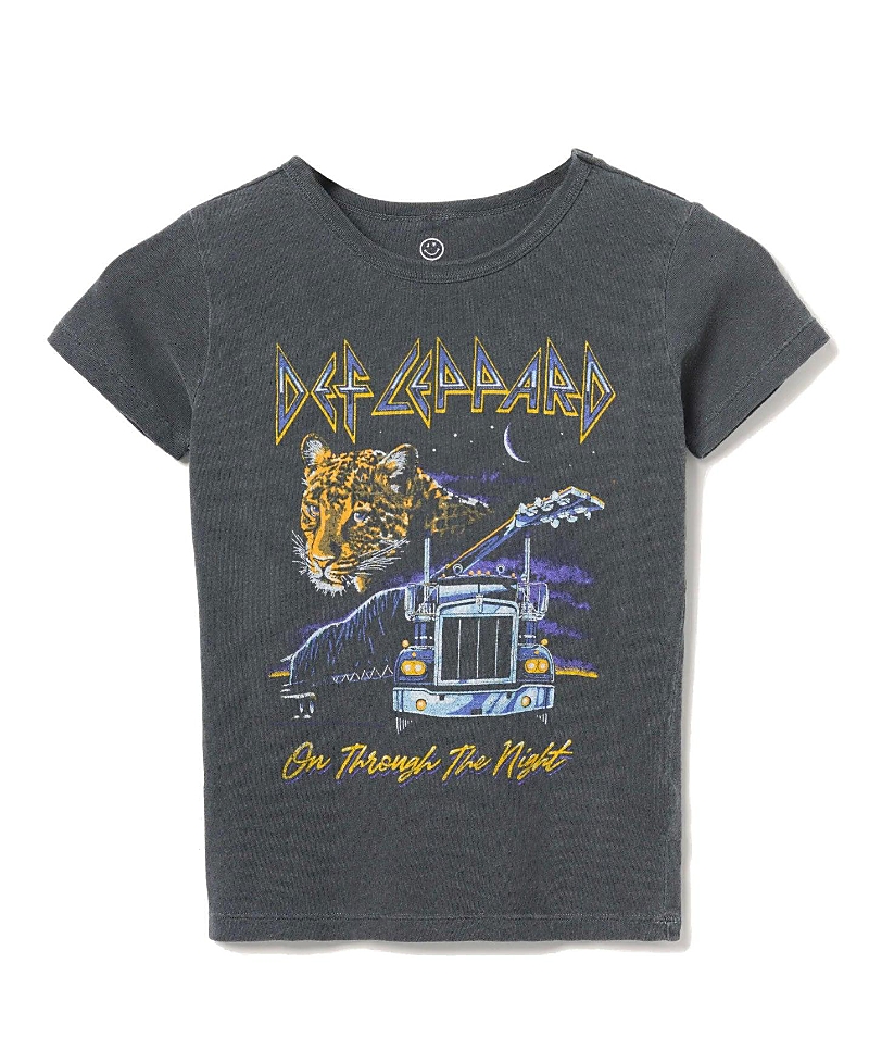 JUNK FOOD CLOTHING UNISEX DEF LEPPARD THROUGH THE NIGHT TEE - LITTLE KID, BIG KID