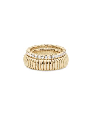 Striated Pav&amp;eacute; Ring