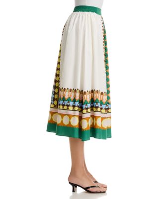 Pull On Button Front Skirt