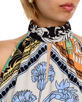 Halter Neck Printed Blouse