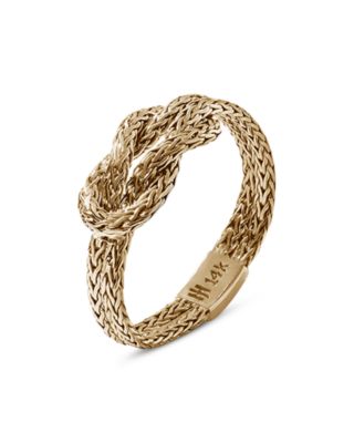 14K Yellow Gold & Sterling Silver Love Knot Ring, 3.6mm