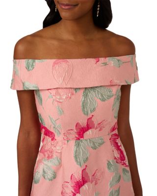 Off The Shoulder Jacquard Dress