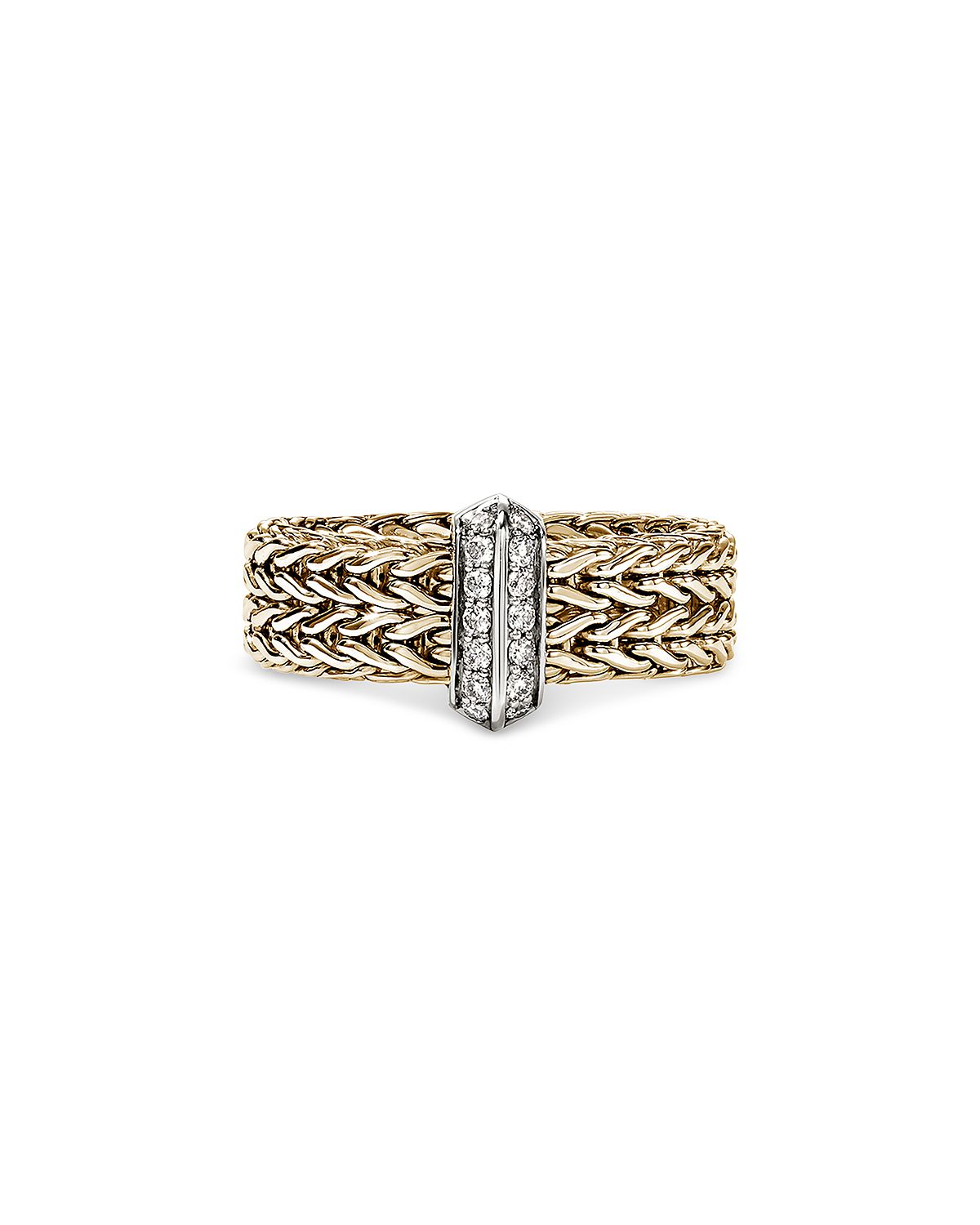 John Hardy 14K Yellow Gold Diamond Icon Link Ring