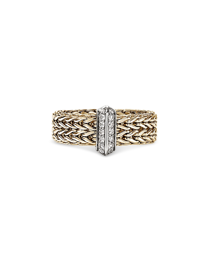 John Hardy 14k Yellow Gold Diamond Icon Link Ring In Gold