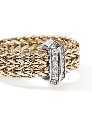 14K Yellow Gold Diamond Icon Link Ring