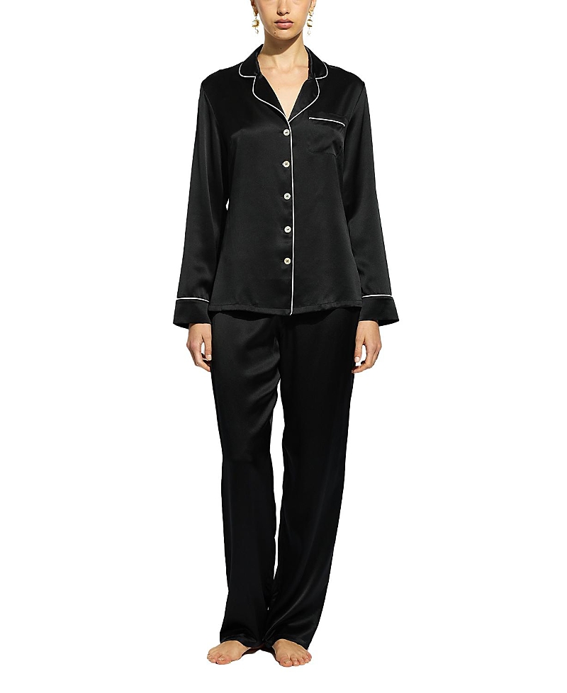 Ginia Silk Pyjamas With Contrast Piping