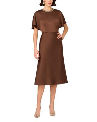 Crepe Back Satin Midi Dress