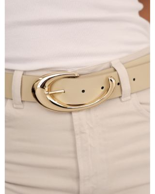 Sculpted Flow Women's Ivory Leather Belt