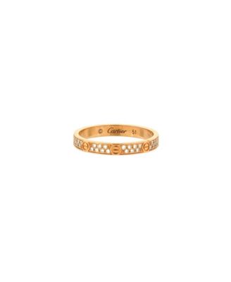 Pre-Owned Cartier - Small Love Wedding Band Pave Diamonds Ring 18K Rose Gold and Diamonds