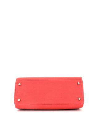 Kelly 28 Handbag Pink Togo with Palladium Hardware