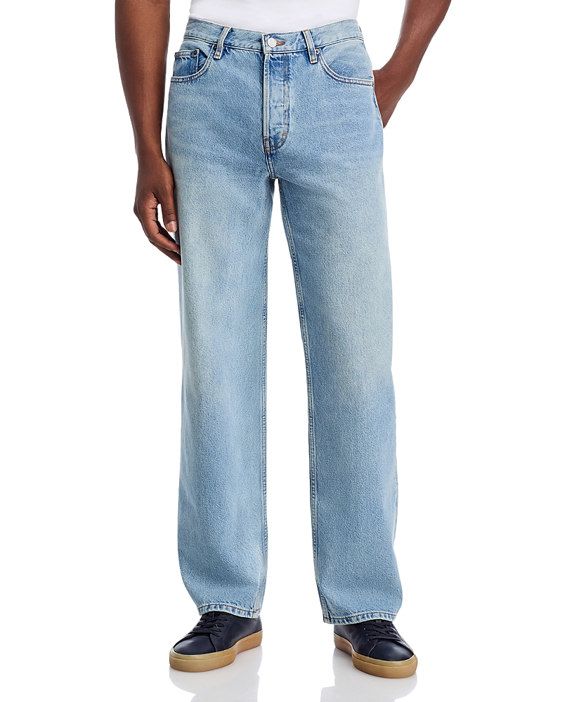 Frame Relaxed Fit Straight Leg Jeans In Momentum Blue In Blue