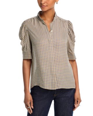 FRAME - The Houndstooth Gillian Silk Top