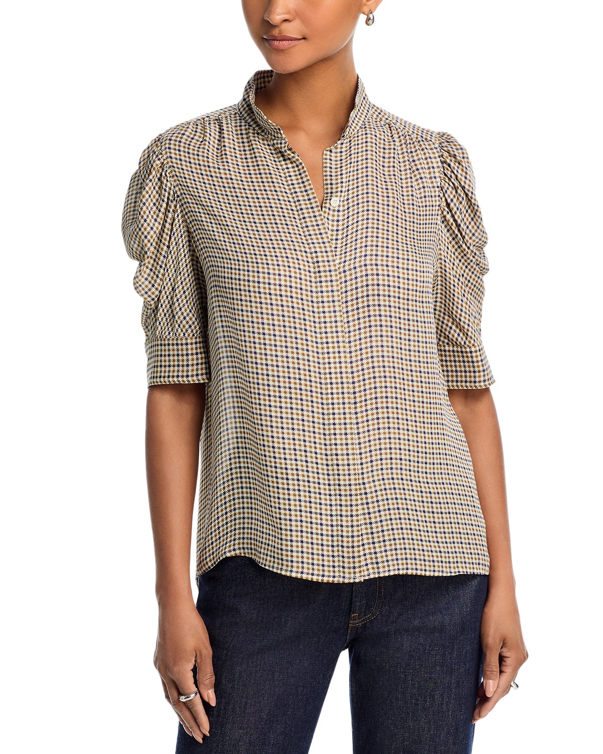 Frame The Houndstooth Gillian Silk Top