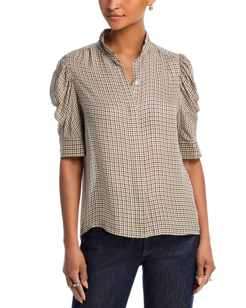 Frame The Houndstooth Gillian Silk Top