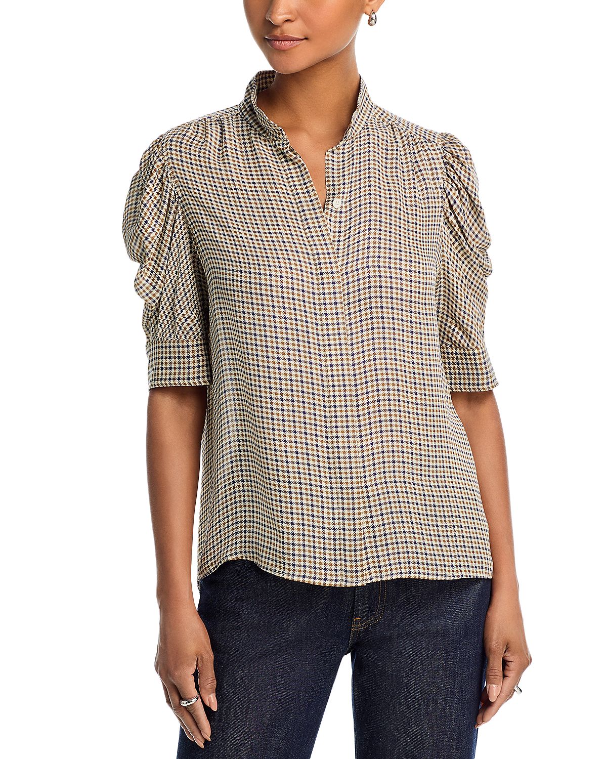 Frame The Houndstooth Gillian Silk Top