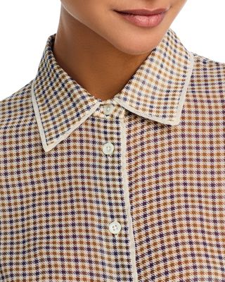 The Houndstooth Silk Top