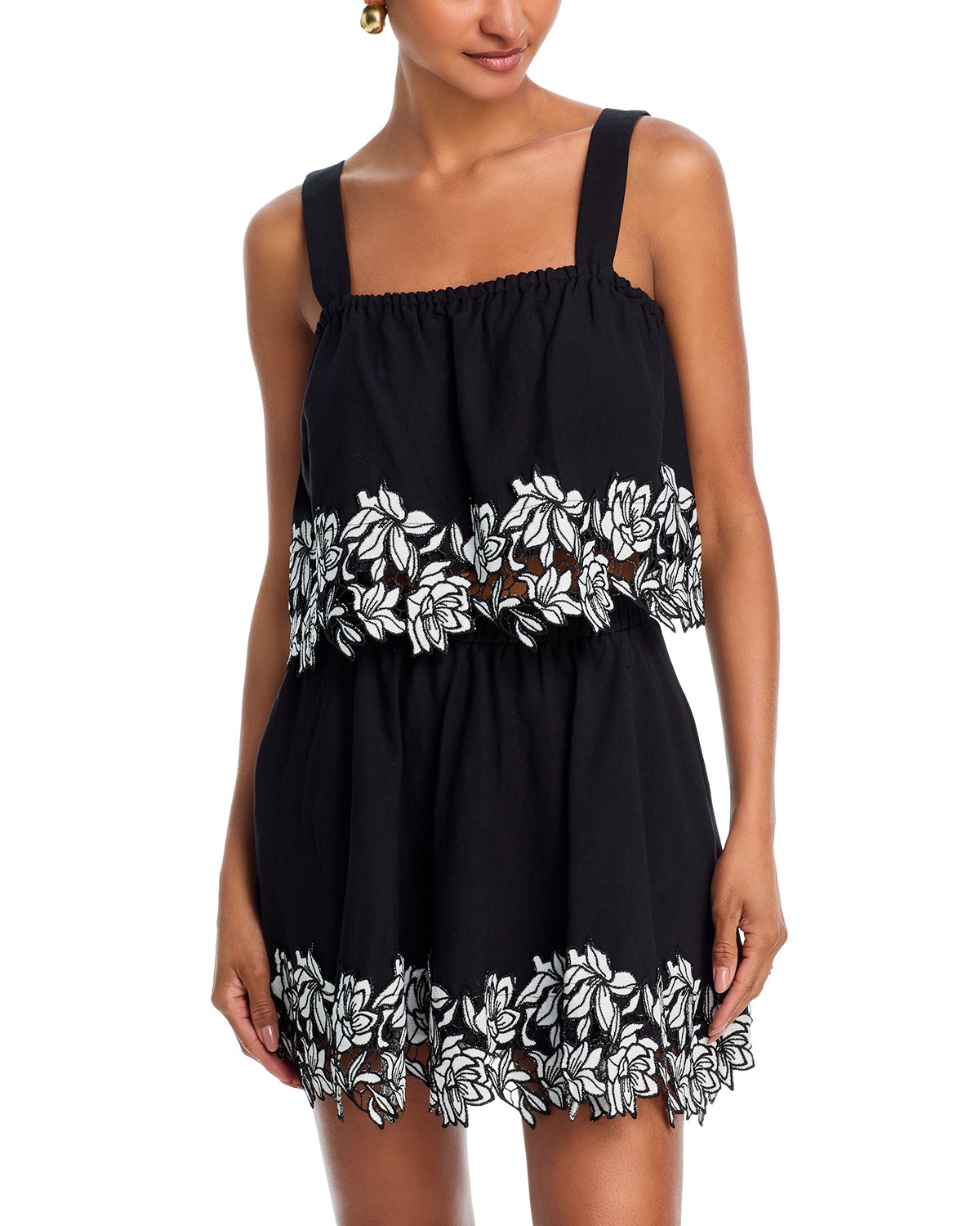 Milla Lace Trim Top Black