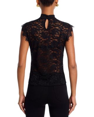 Mock Neck Lace Tank Top - Exclusive