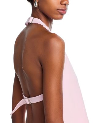 WARDROBE.NYC Double Breasted Blazer, Backless Halter Top & Low Rise Trousers