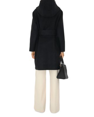 Reversible Wool Hooded Wrap Coat
