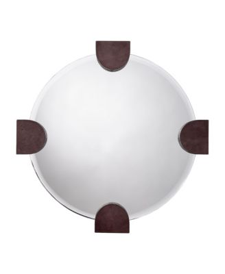 Jamie Young - Quadrant Leather Round Wall Mirror