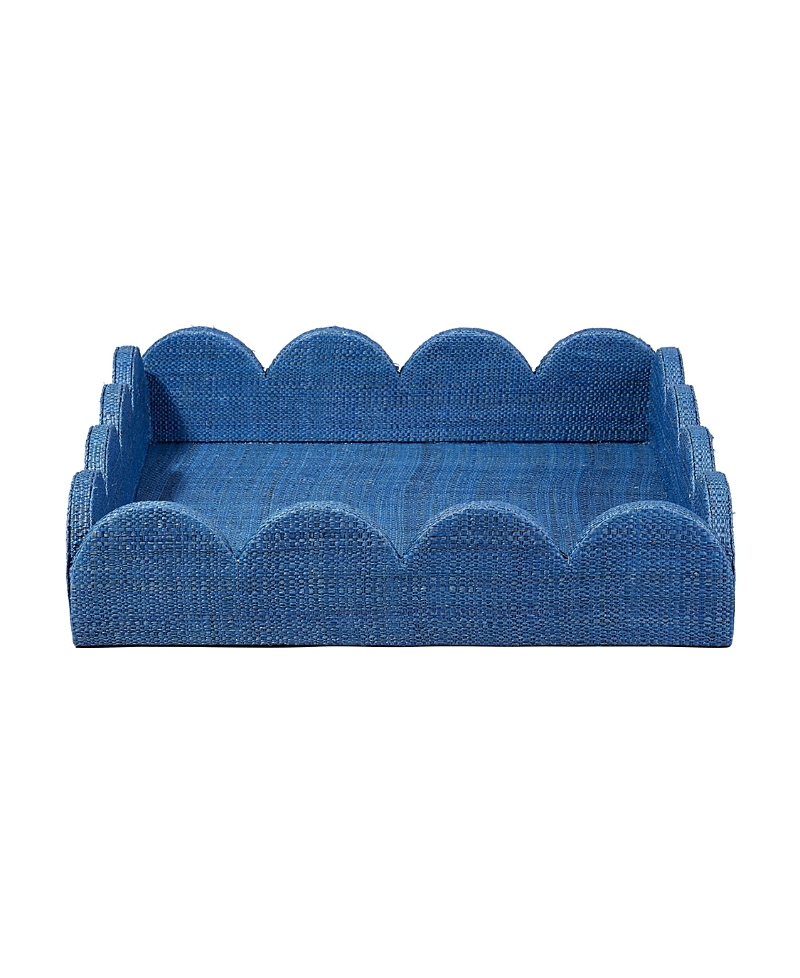 Jamie Young Wonderland Scalloped Small Decorative Raffia Tray